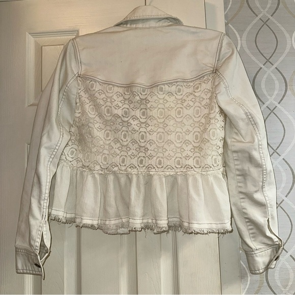 Free People Off-White Lace Jean Jacket - Picture 2 of 7